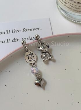 ChangGe Studio 不对称小熊耳钉女轻奢小众设计高级感耳环网红时