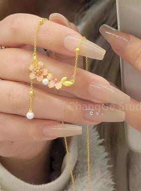 ChangGe Studio 新中式精致百搭超显白十二花神樱花雨项链气质高