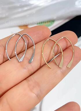 ChangGe Studio 极简线条耳环小众百搭设计感韩系U形耳钉气质少女