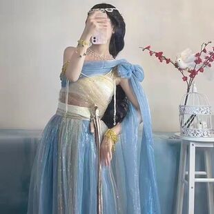 茉莉敦煌飞天古装改良汉服西域仙女飘逸民族中国影楼拍照旅拍服装