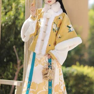 冬季汉服女爆款改良马面裙袄裙套装秋冬季拜年服古装汉服