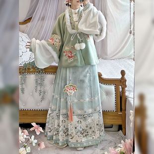 春风不语原创【之瑶】汉服女刺绣明制合领披袄立领琵琶袖拜年服冬