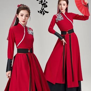 雪龙吟舞蹈演出服古典舞扇子舞艺考夏辉同款古装女侠侠客表演服装
