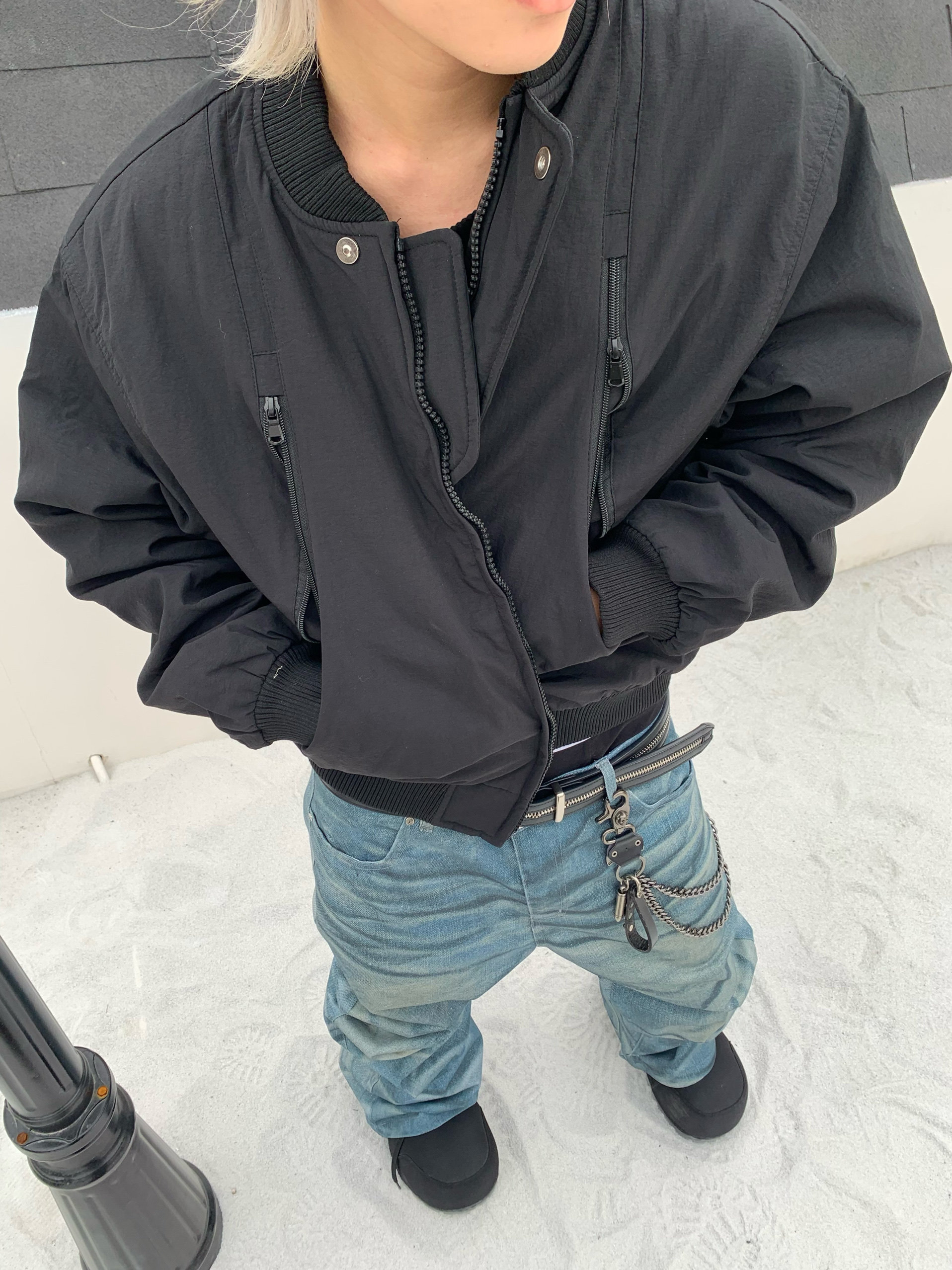 复古空军MA1短款宽松夹克棉服男