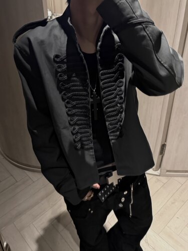 宫廷风拿破仑撞色绳结夹克外套