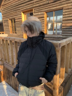 「Ueshima」冬季基础排骨修身显瘦90%白鸭绒轻便保暖连帽羽绒服男