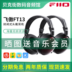 FiiO FT13 封闭式 头戴耳机木碗HiFi发烧音乐有线大动圈耳罩 飞傲
