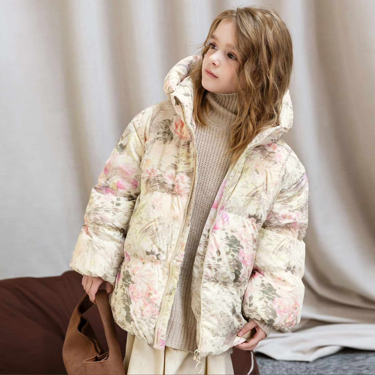 女童羽绒服中大童2025冬季新款碎花加厚童装羽绒服外套90绒4183,童装/婴儿装/亲子装,羽绒服,淘宝优惠券,粉丝福利购,淘宝优惠卷