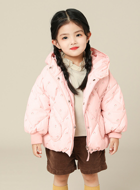 宝宝羽绒服女童23冬季新款儿童羽绒服短款加厚保暖女孩外套22114