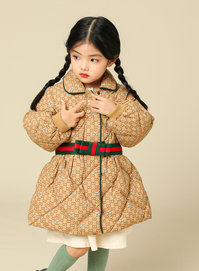 宝宝羽绒服中长款加厚冬季新款女童羽绒服小童装外套22119