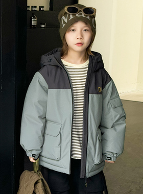 儿童羽绒服2025冬季新款加厚男童羽绒服女童拼色中大童装亲子4867