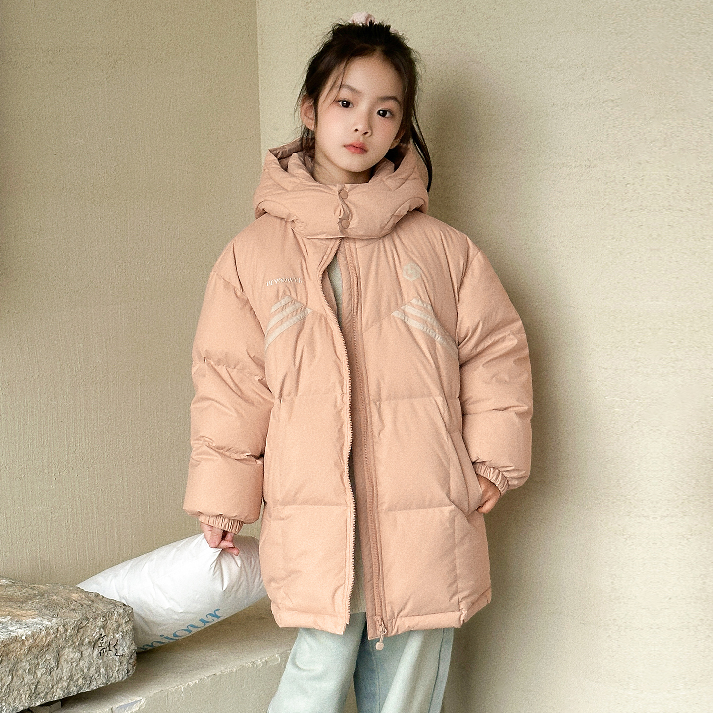 HeyonWye儿童羽绒服中长款女童中大童装2025冬季新款男童羽绒服
