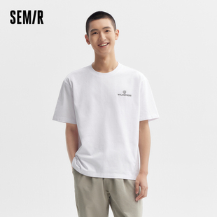 [商场同款]森马短袖T恤男2024夏季新款校园风印花上衣宽松休闲装