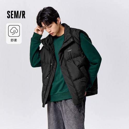 森马情侣外套防水立领羽绒马甲男