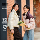 森马羽绒服女防水宽松简约2024新款 轻松羽绒 商场同款 冬立领外套