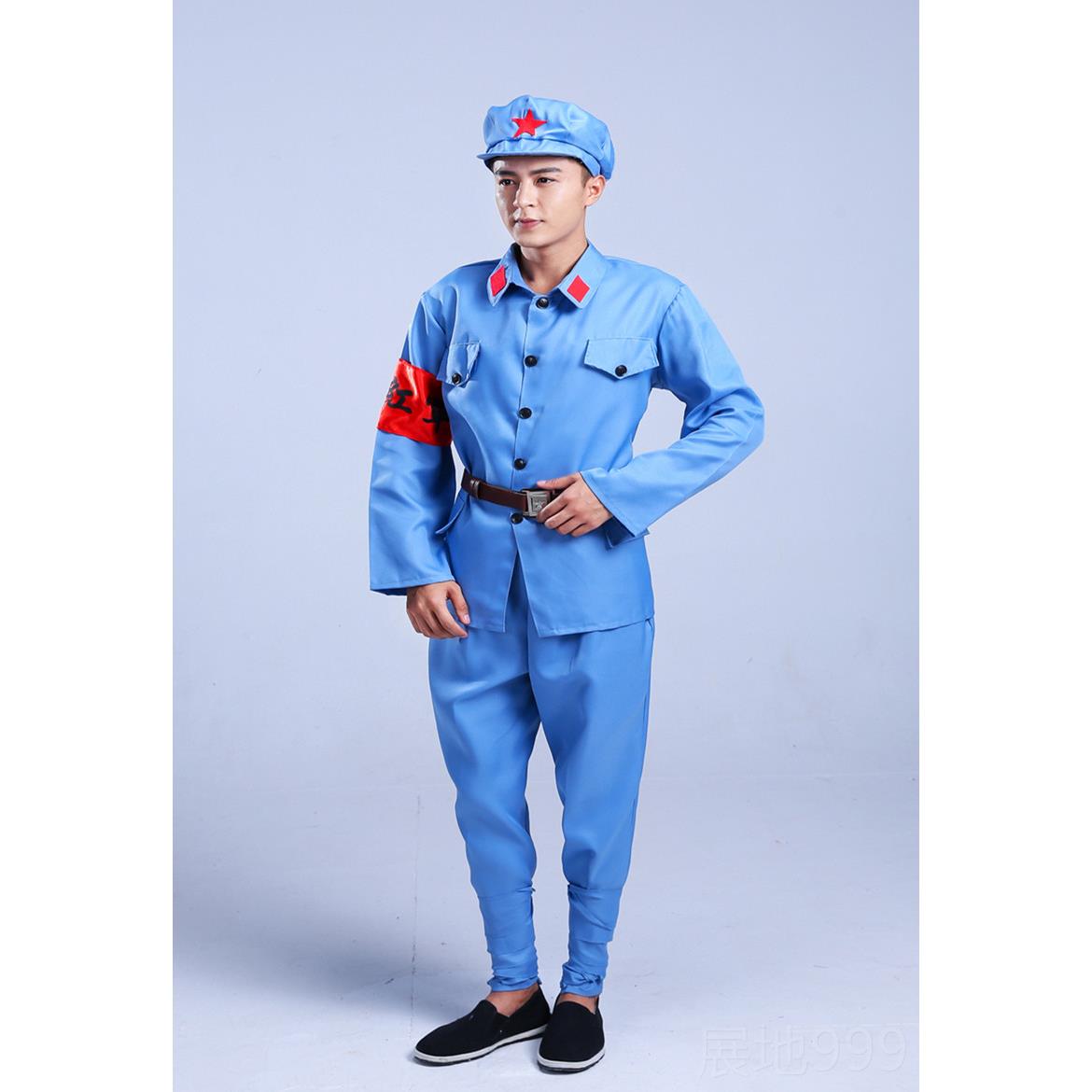 高档女战士表演服出红军演装舞蹈服服八路服出装红色娘子军芭蕾舞