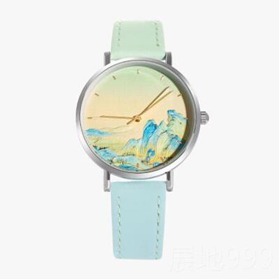 高档故宫里博江山图手表蜜青绿山水古典风物馆文创伴手礼闺生日礼