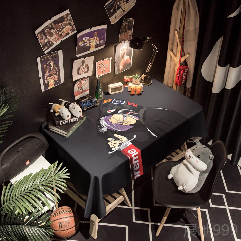 高档客桌布北欧奢网红ins几黑色潮牌防水轻长方形厅茶桌布高级感