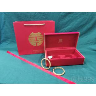 高档油烤漆结大红色漆木包盒凤钗盒发钗盒婚庆婚婚嫁首饰盒如意装