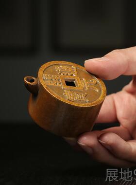 高档青铜器品通宝砚水滴砚台加水磨 墨滴水文房四宝小摆件赠滴礼