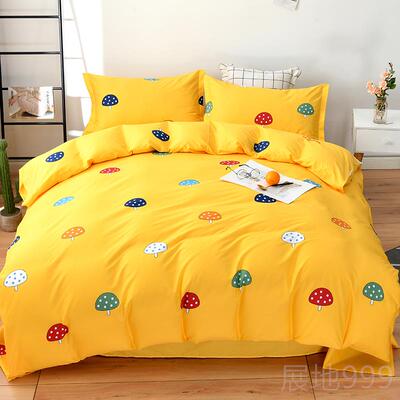 高档纯棉加厚100全棉单斜纹四件双人单人1套.5米1.8m2.0床被套%套