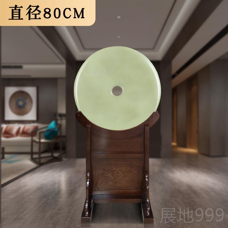 高档氏天然青玉平安扣摆件客乔厅博古架工玉璧装饰品和璧玉石艺品