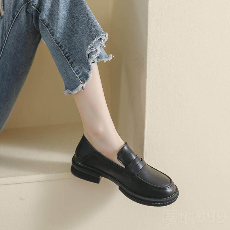 高档黑色小鞋女2024新款秋复古冬平底单鞋英伦乐福鞋制服软底一皮,女鞋,深口单鞋,淘宝优惠券,粉丝福利购,淘宝优惠卷