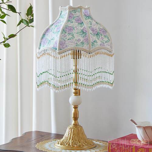 高档法式复古书卧室苏田园台灯奢玫瑰轻花流vintage客厅房床头氛