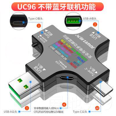 高档Typ-c us电b测试仪 手机充器/源快充冲检测仪器e数显电电压电