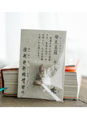 高档大势至菩萨 摆进口手作黄佛像随身居口袋铜佛生肖马桌面件家