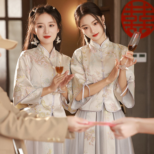 姐妹团高级春大码结婚礼服