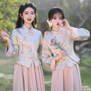 姐妹团伴娘裙 礼服女小个子高级感显瘦旗袍长袖 伴娘服2025新款 冬季