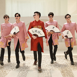 中式伴郎服结婚礼服新郎唐装大褂2025搞笑中国风接亲兄弟团装衣服