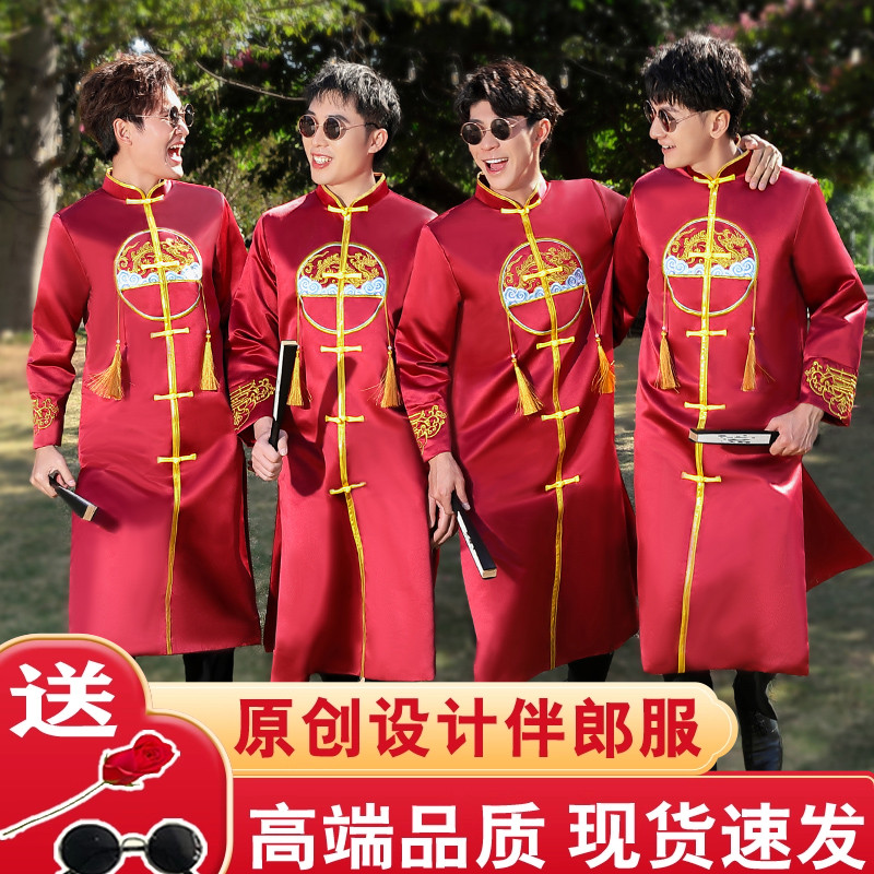 伴郎服中式兄弟团结婚礼服