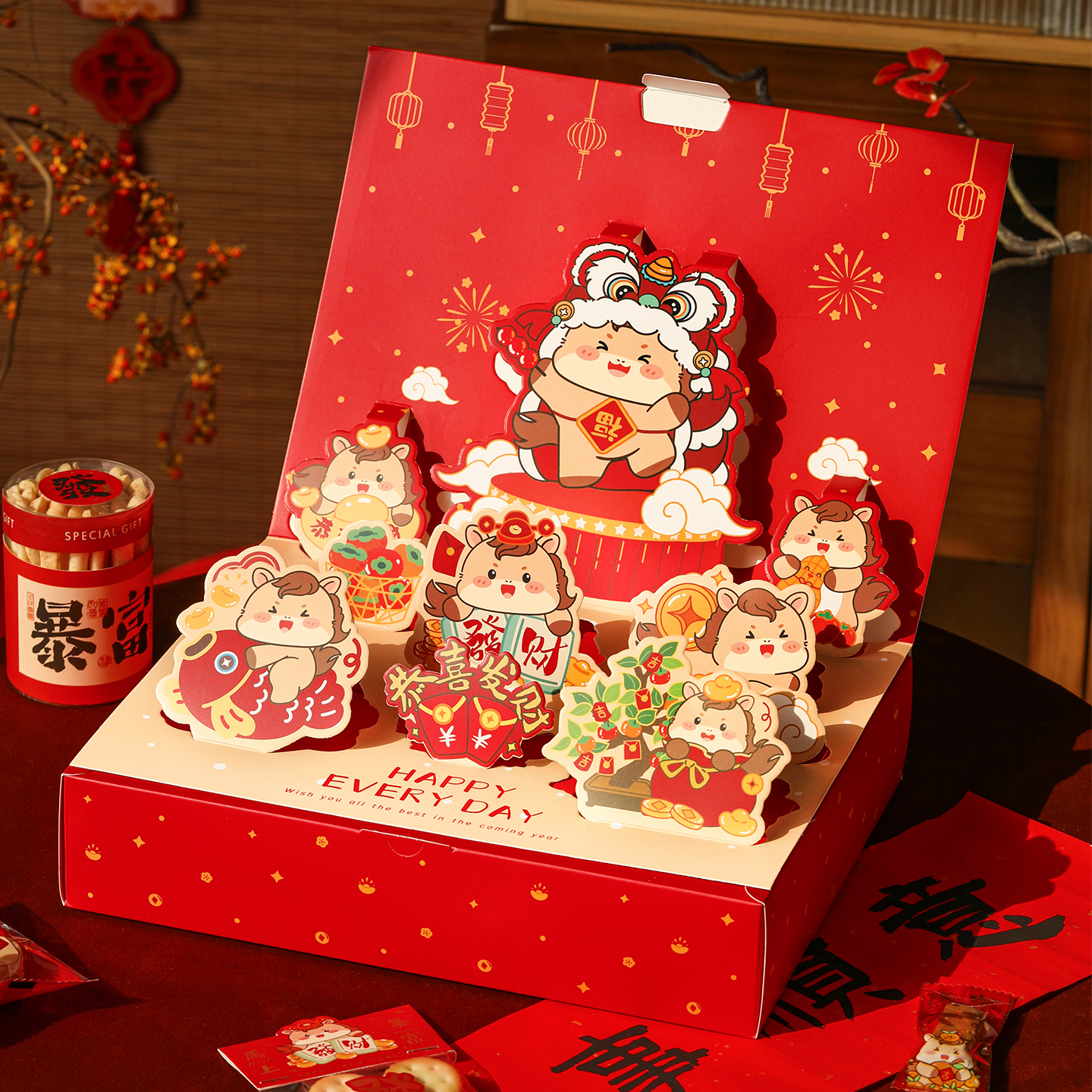 2026新年礼盒包装盒高档立体糖果零食盒子伴手礼马年春节年货空盒