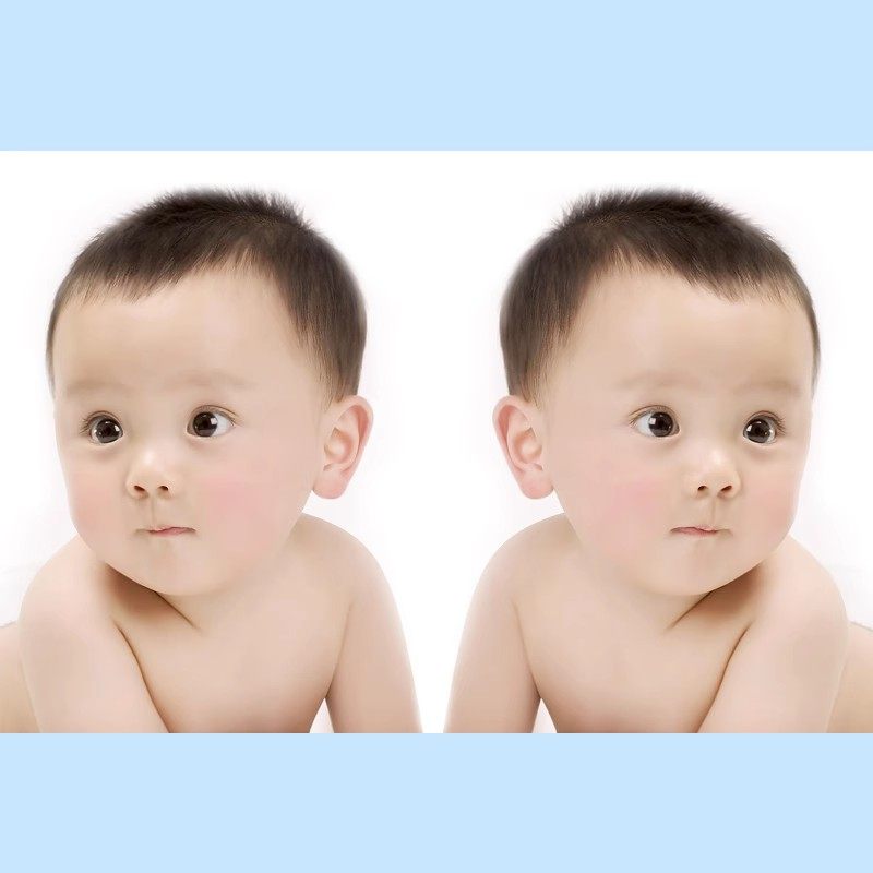 可爱男宝宝海报双胞胎新生婴儿画