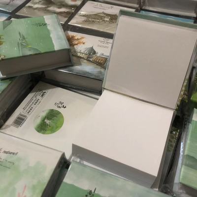 加厚200页空白纸 便签本可撕 硬壳正方形办公 小记事本随身留言本