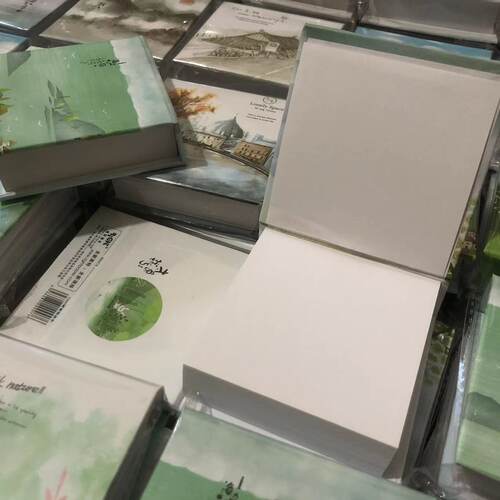 加厚200页空白纸 便签本可撕 硬壳正方形办公 小记事本随身留言本