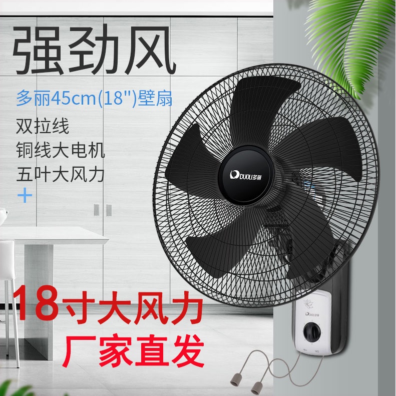 多丽壁扇挂壁式电风扇商用强力风业挂墙扇FB-45C1扇家用壁挂式工