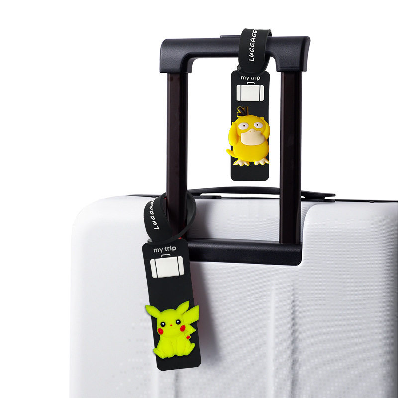 可爱皮卡丘小火龙行李牌卡通宝可梦宠物精灵行李箱旅行飞机登机牌