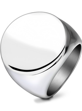 圆形钛钢戒指时尚光面欧美不锈钢光面可激光戒指22MM简约