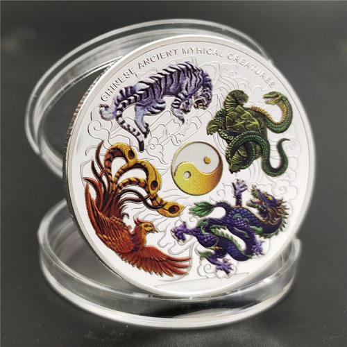 外贸纪念币龙凤硬币龙币工艺Ancient Mythical Creatures Dragon