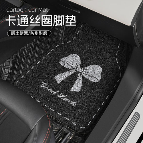 汽车丝圈脚垫主驾驶单片可爱防滑