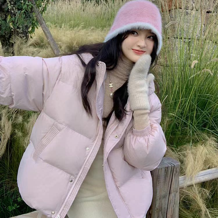 花栗鼠小姐韩系短款羽绒棉服2024新款冬季小个子宽松棉衣外套