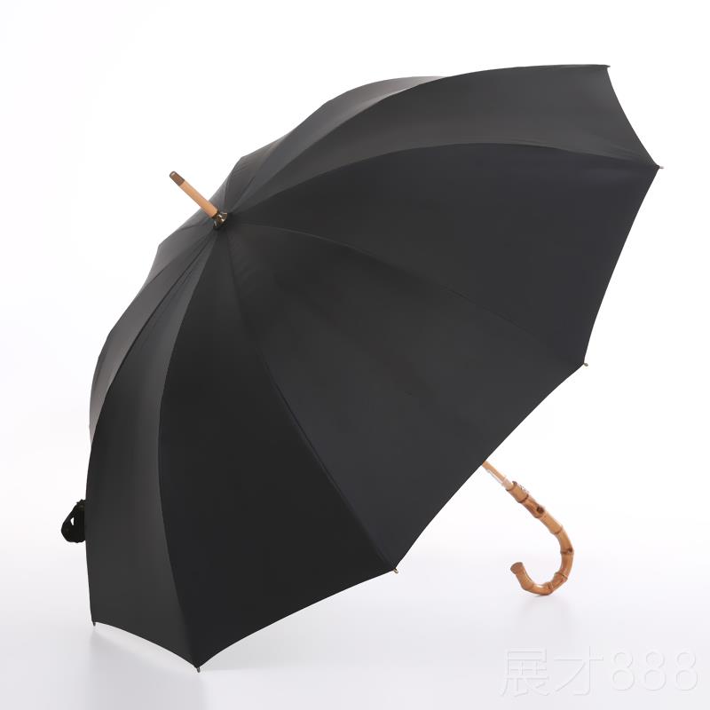 正品号10骨抗风竹节雨伞男大简约黑细格子英色伦风复长古绅士手动