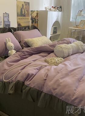 正品is日式简约仙本娜白皇后轻奢床裙四n件套套学生寝室床单套被