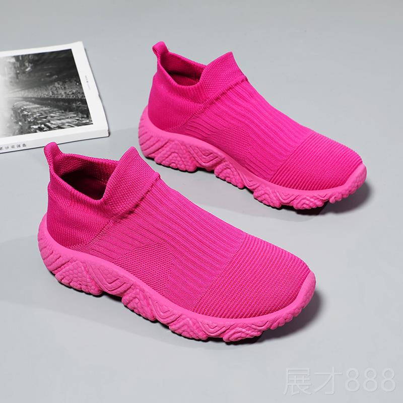 正品老秋北京布鞋鞋女春一脚蹬袜子大码41一4夏3妈妈季网面软底运