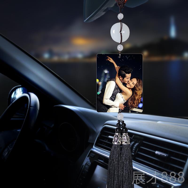 正品车内挂饰照饰片定全制水晶后视镜吊家福车载照车片车饰diy汽
