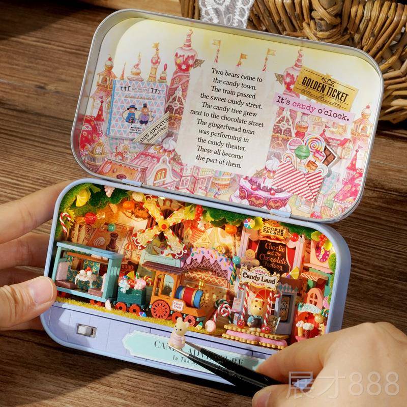 正品dy屋盒子场拼装模i型制作礼物小网红迷你微缩房子小型剧解闷