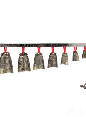 正品中式合金奏乐器古仿双婚层编演钟模型摆件工艺品庆影视道具